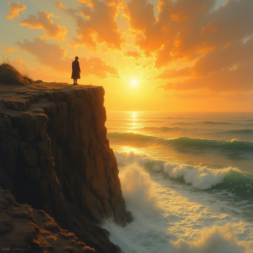 Sunrise Over Ocean: A Romantic Landscape