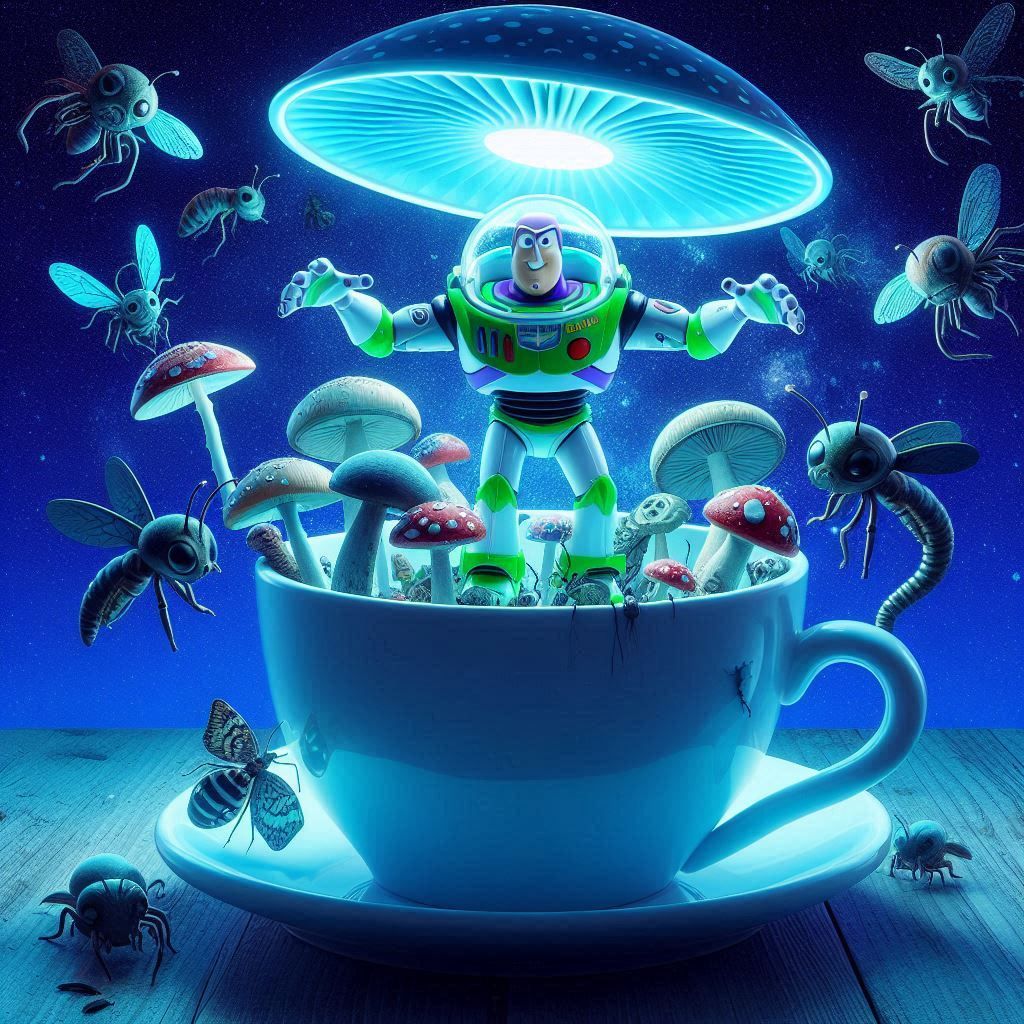 Buzz Lightyear Battling Aliens in a Teacup