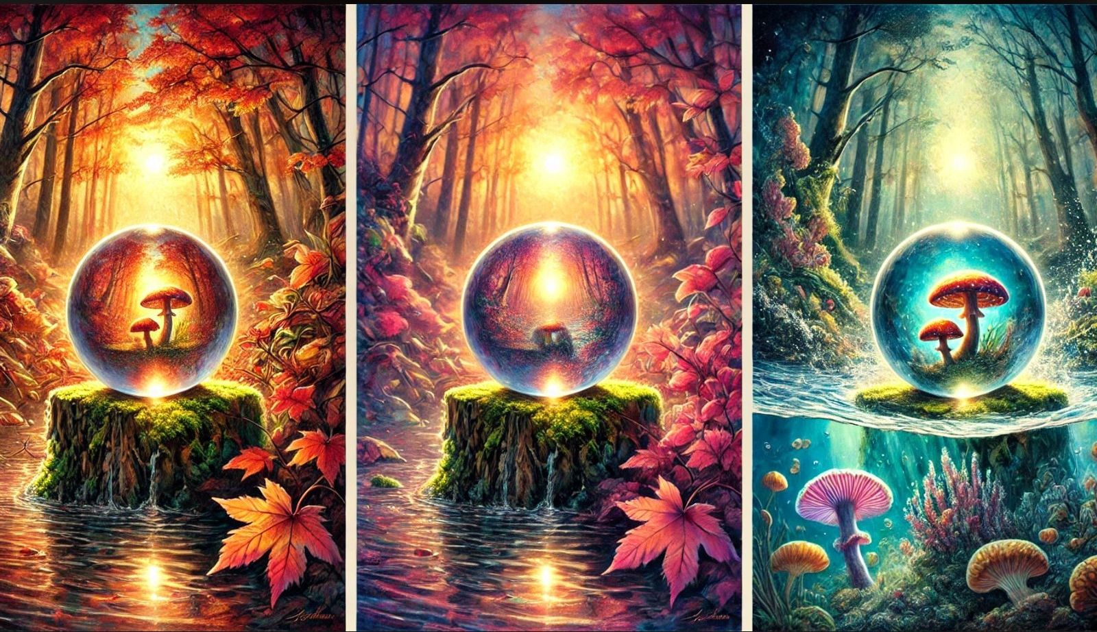 Triptych crystal ball
