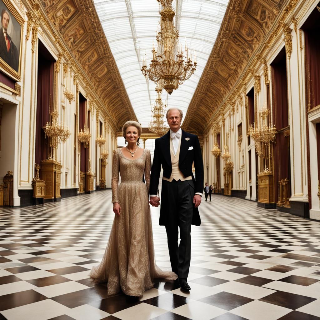 Royal couple at palace . European