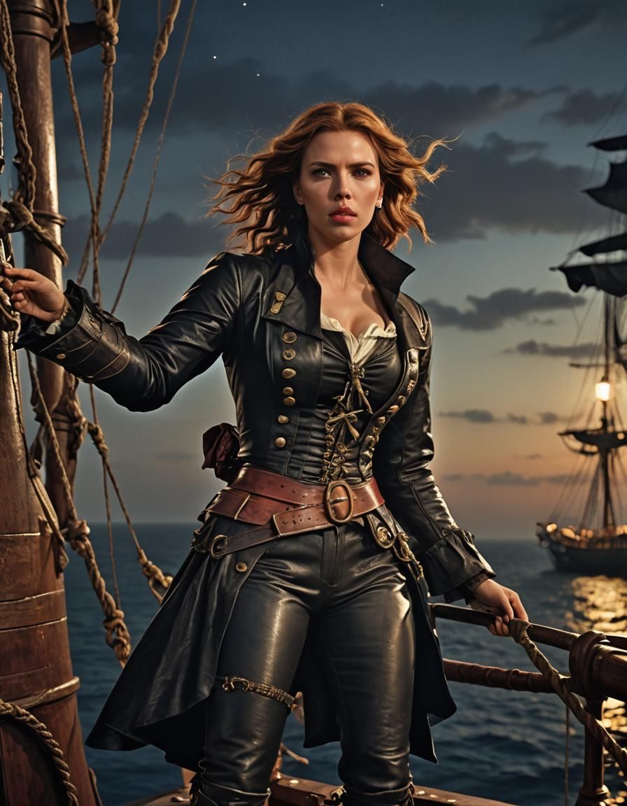 Scarlett Johansson Pirate Of The Caribbean - Ai Generated Artwork 