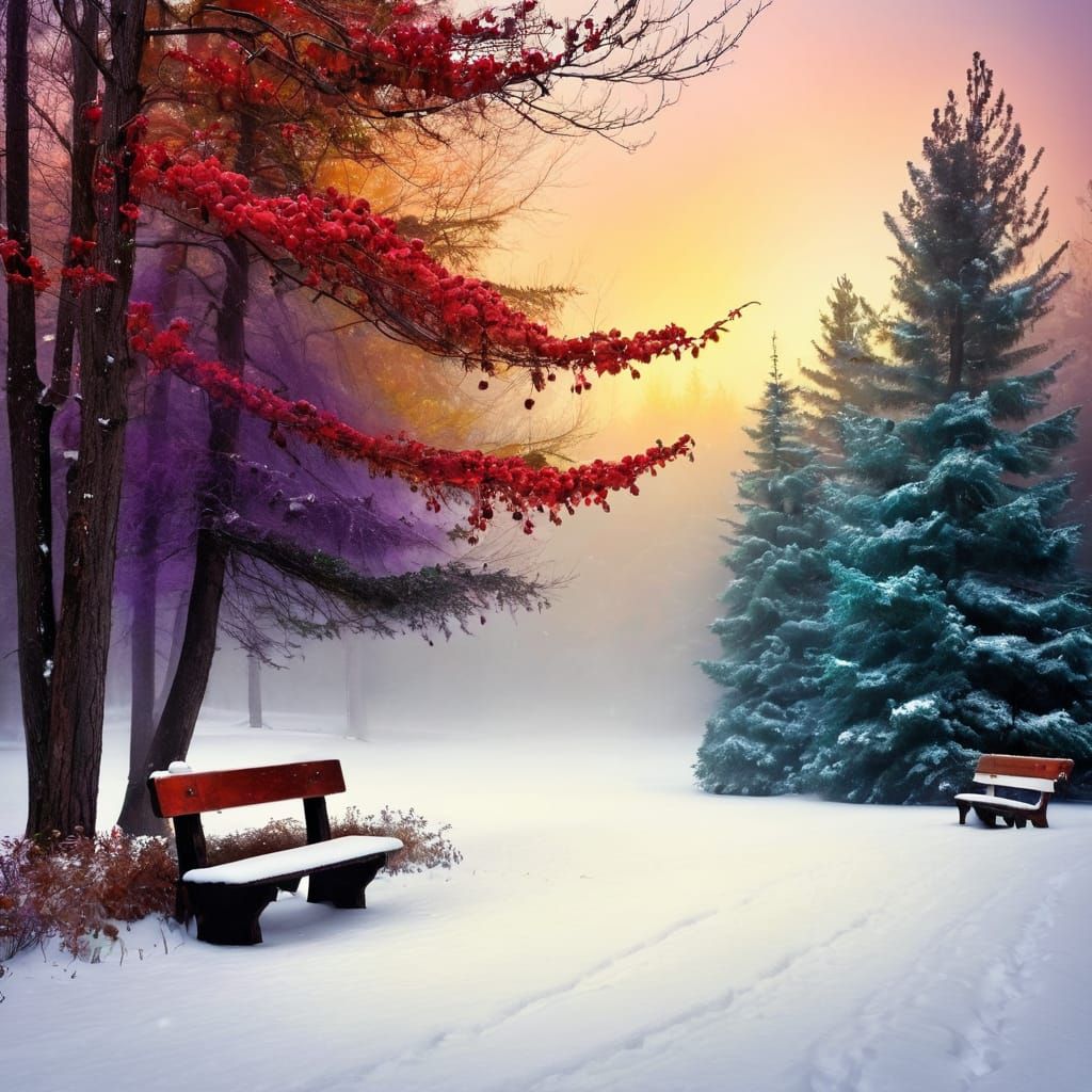 Old weathered park bench