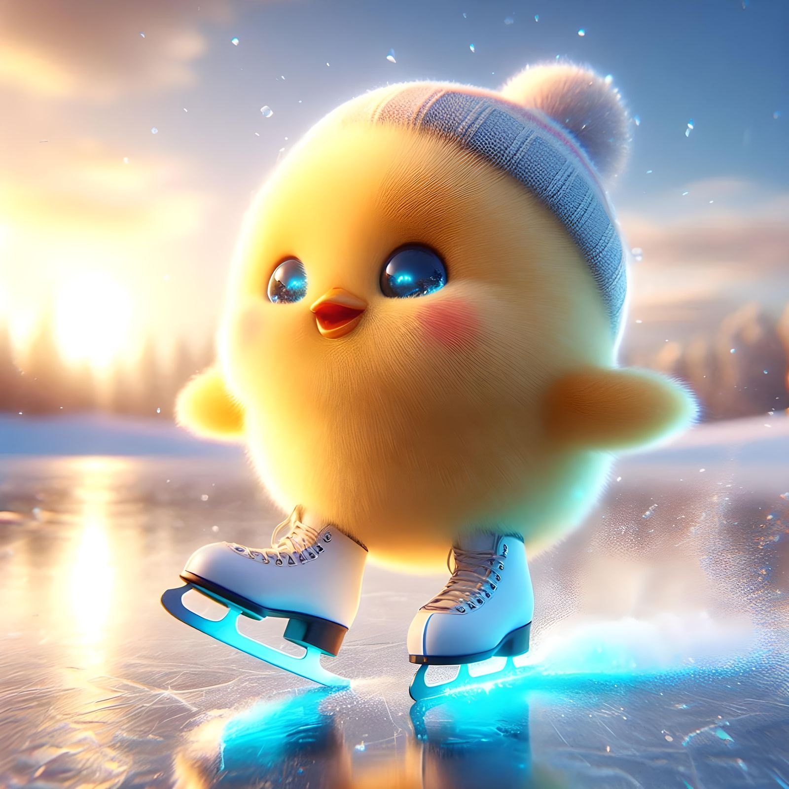 Chick on ice