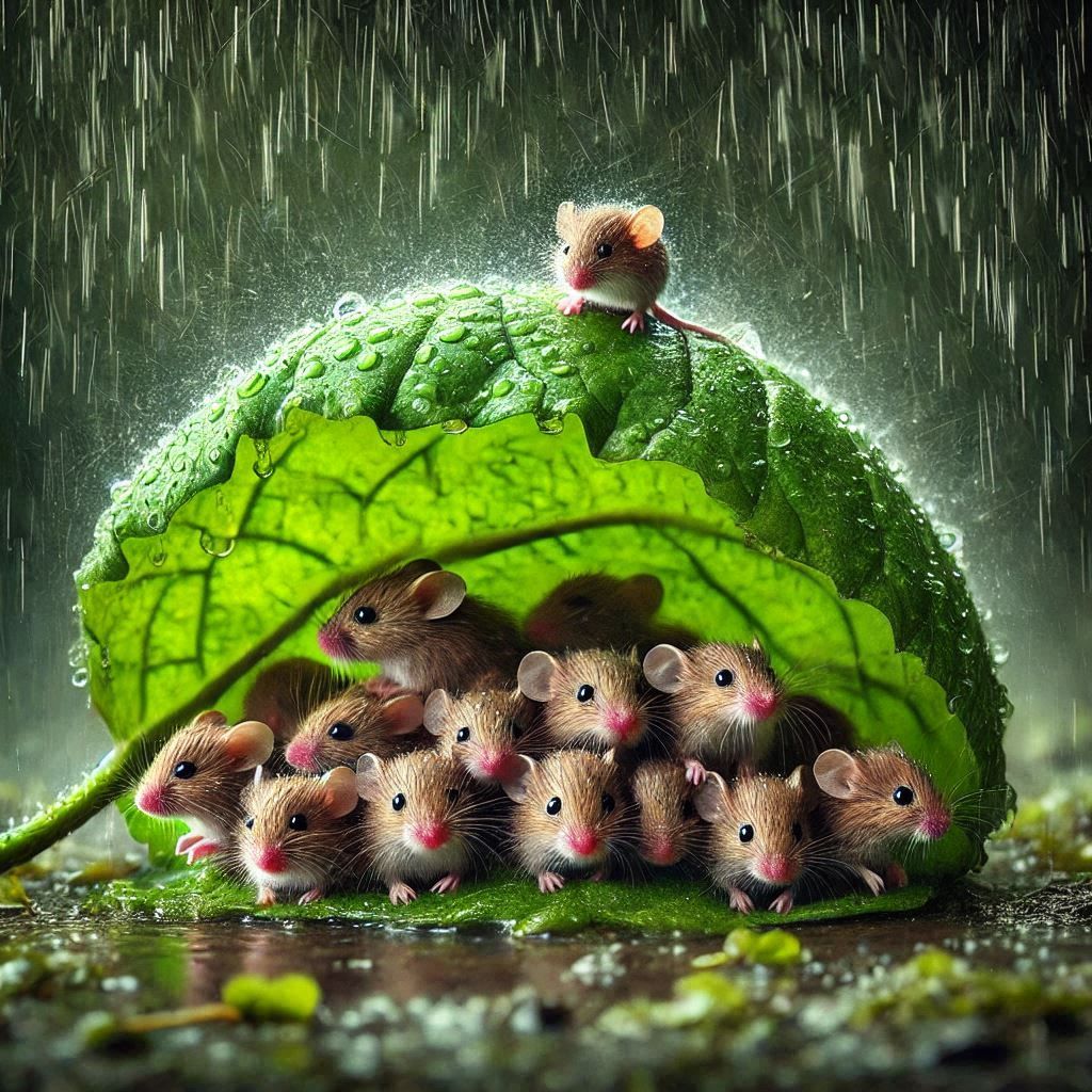 Mice in the rain