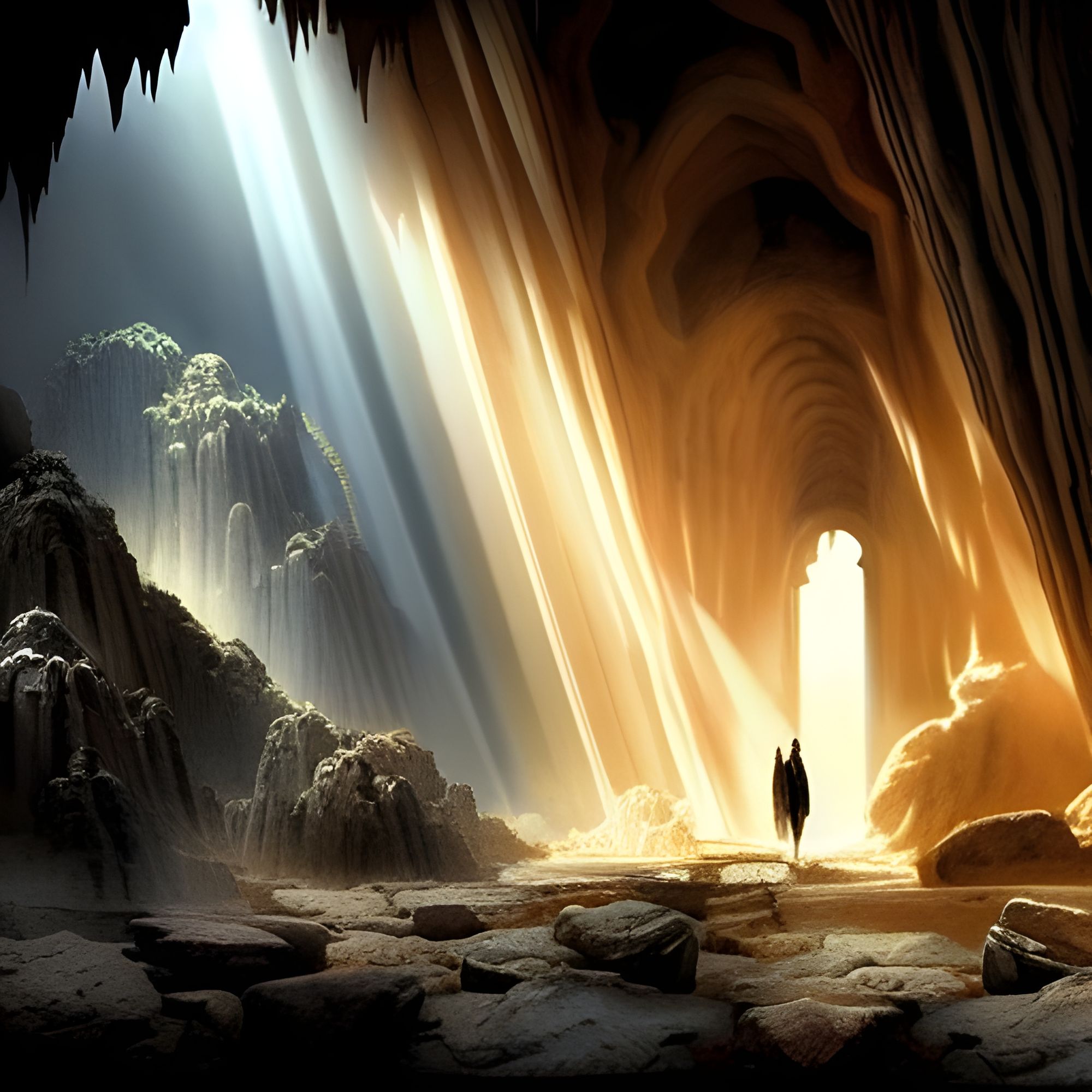 oracle in cave Epic cinematic brilliant stunning intricate meticulously