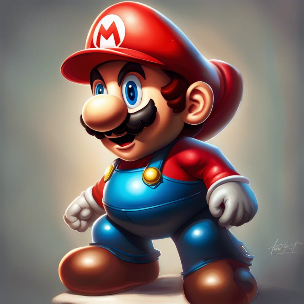 Super Mario, Portrait Of Gerard Dépardieu - Ai Generated Artwork 