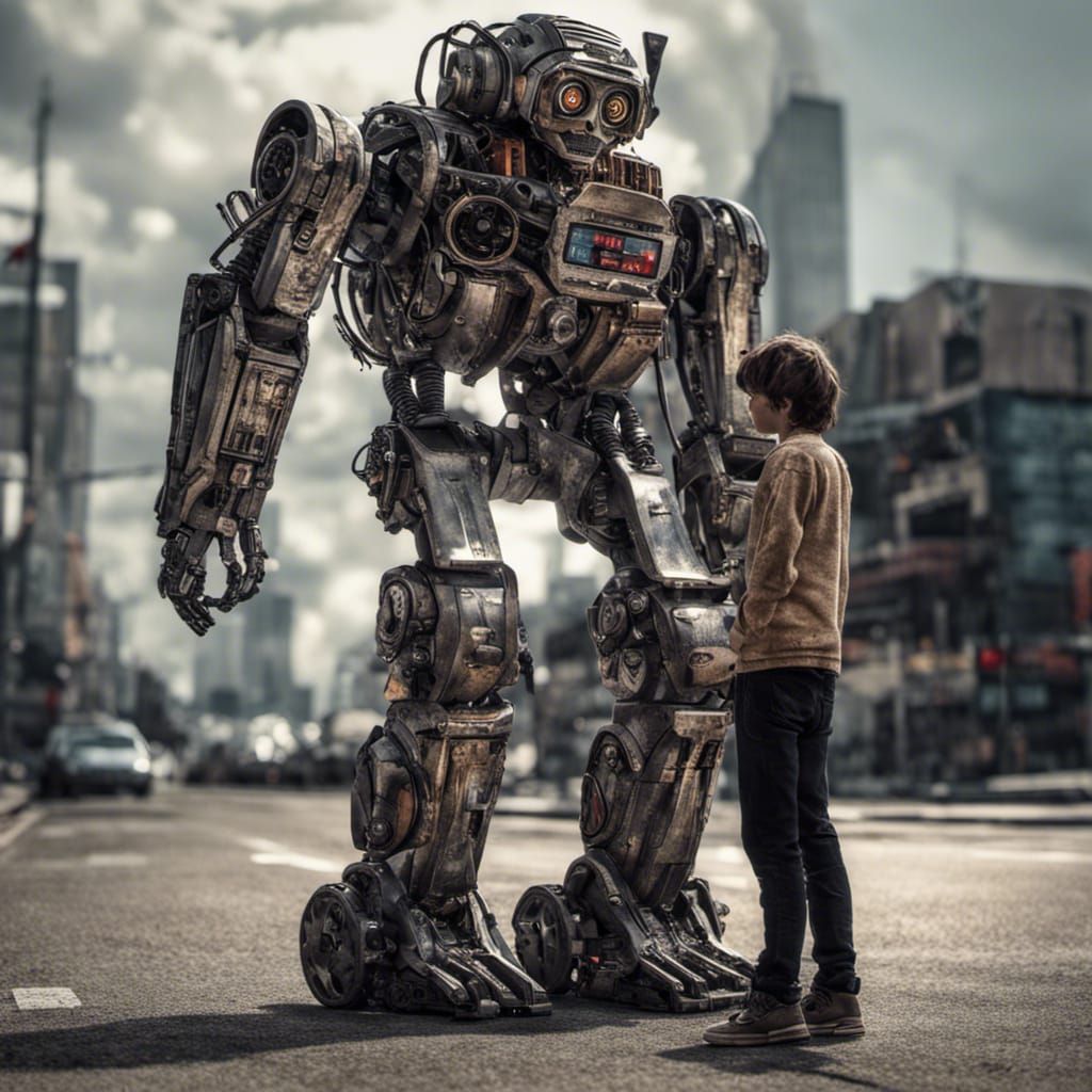 Robot and human are best friends.