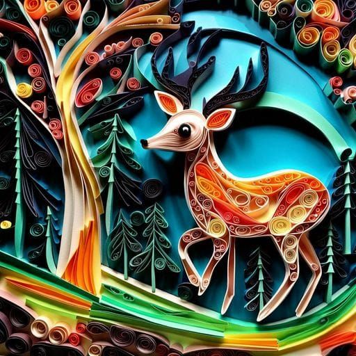 paper quilling deer art