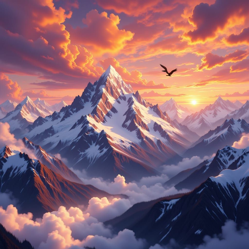 Mountain sunsets <lora:Mountain Sunsets:1.0>