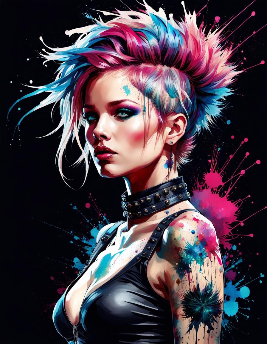 Punk Rock Girl - AI Generated Artwork - NightCafe Creator