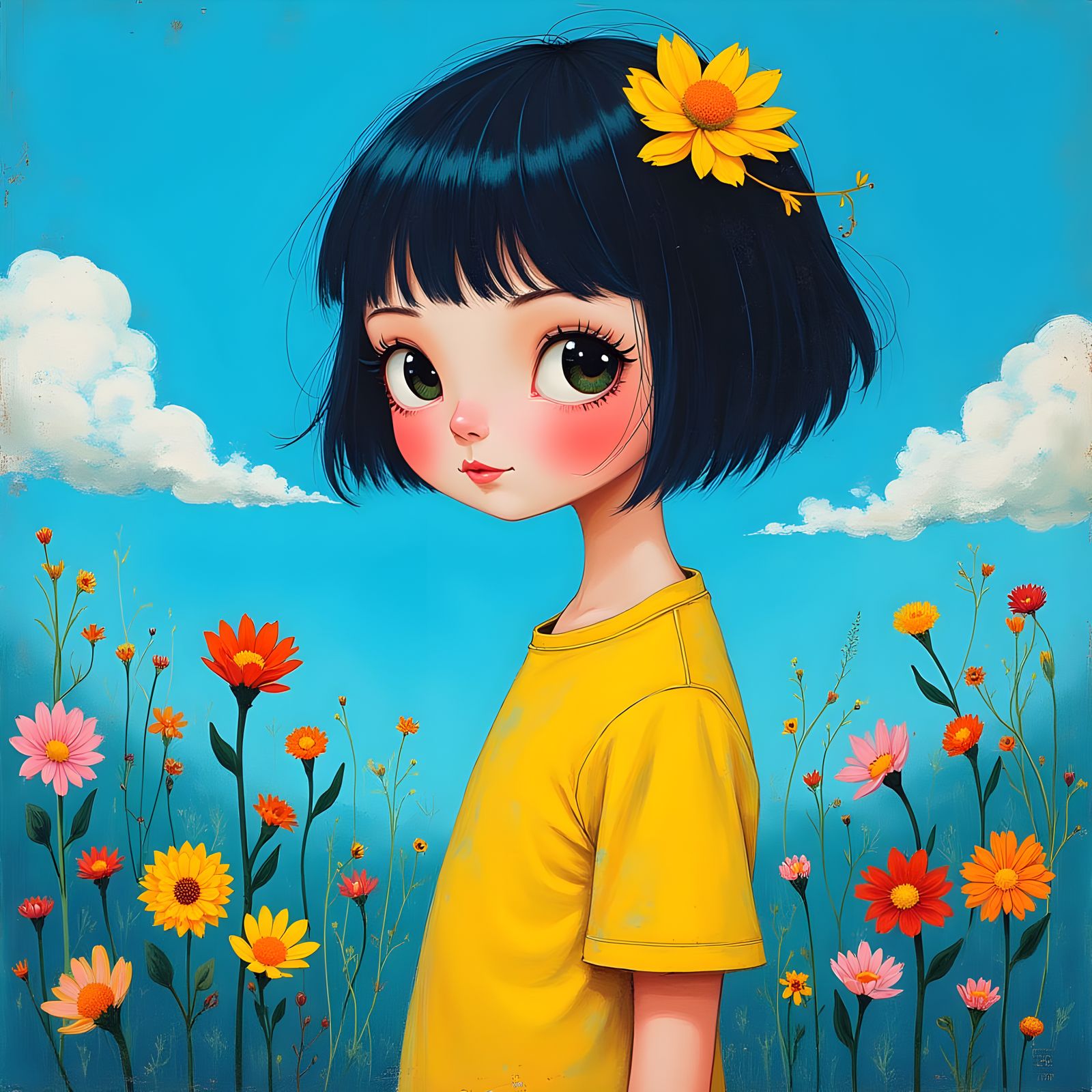 Blue and Yellow Figure Creation