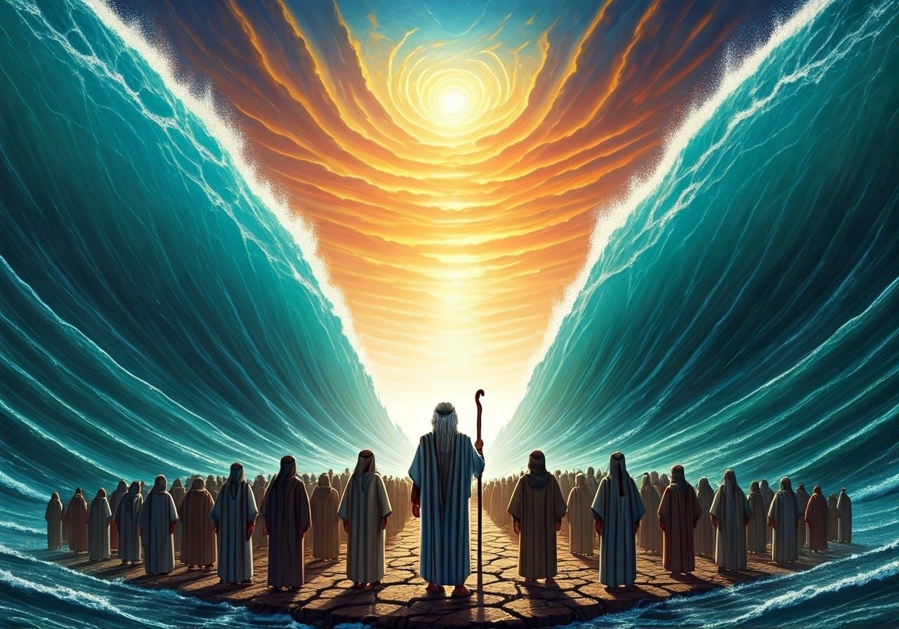 Divine Intervention at the Parting of the Red Sea in Ancient...