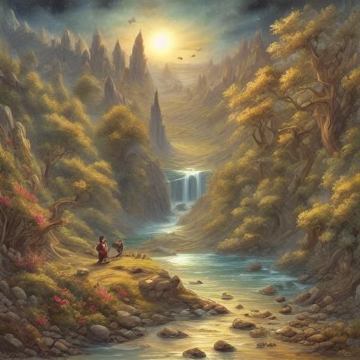 A valley with <lora:Whimsical:1.0>