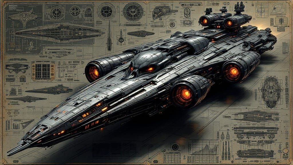 Tech Specs, Engineering Diagrams and 3D model of New Space Destroyer Prototype  by @Jeff