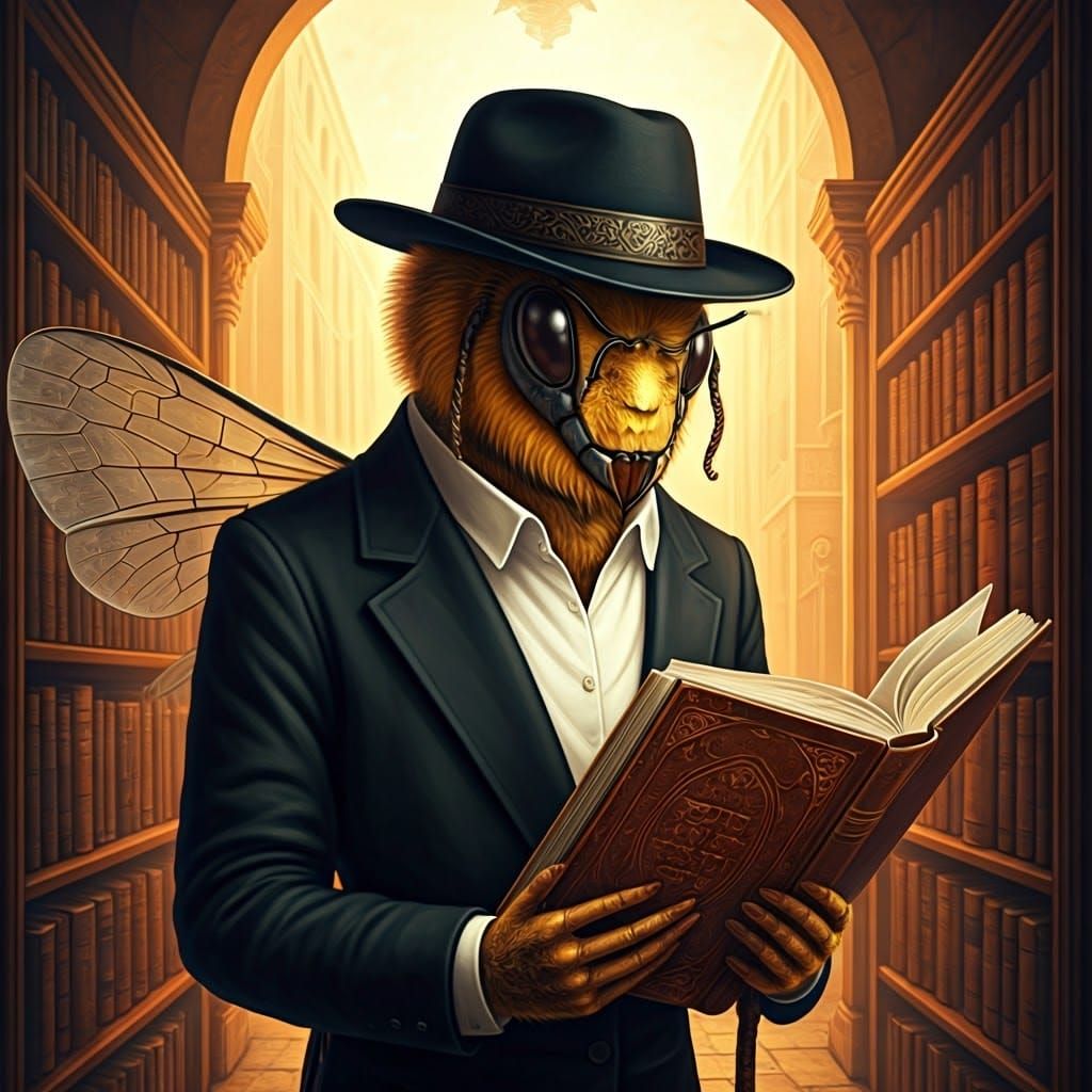 Wise Bee Scholar in Traditional Orthodox Attire
