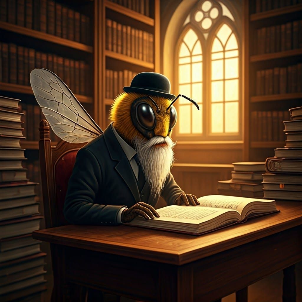 Sage Bee Scholar Studies Ancient Texts in Warm Beit Midrash ...