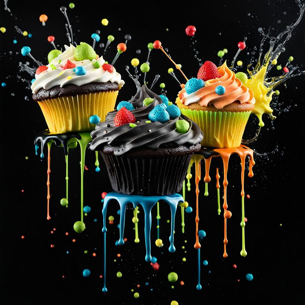  Splash Of Mixed Fruit Choc Cakes.  by @Masterplayer