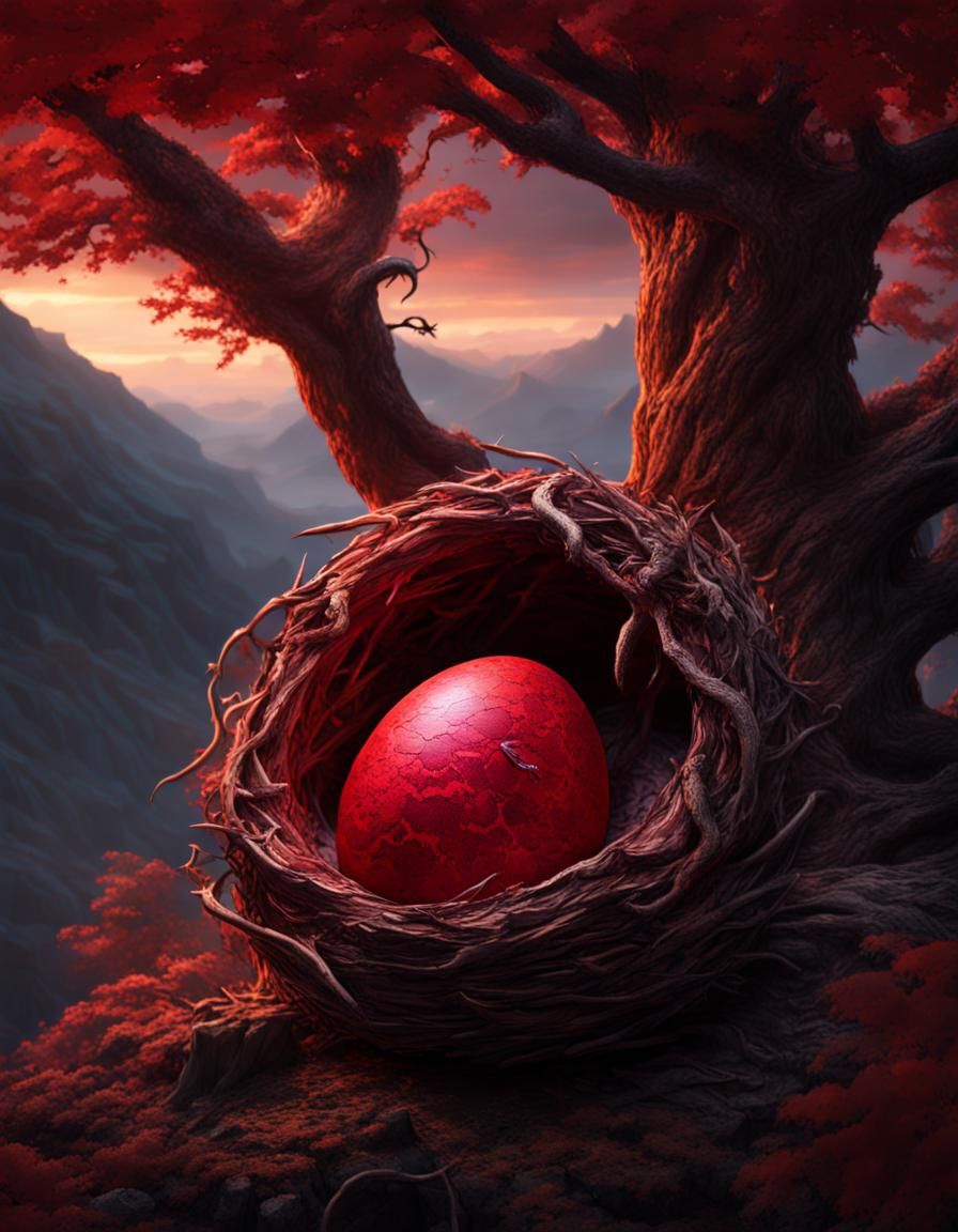 A ruby red dragon's egg.