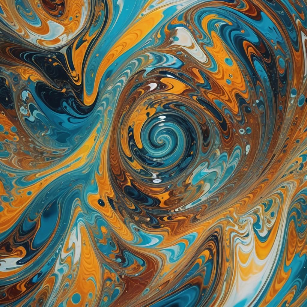 Abstract Whirlpool in Glass of Water: Macro Photography