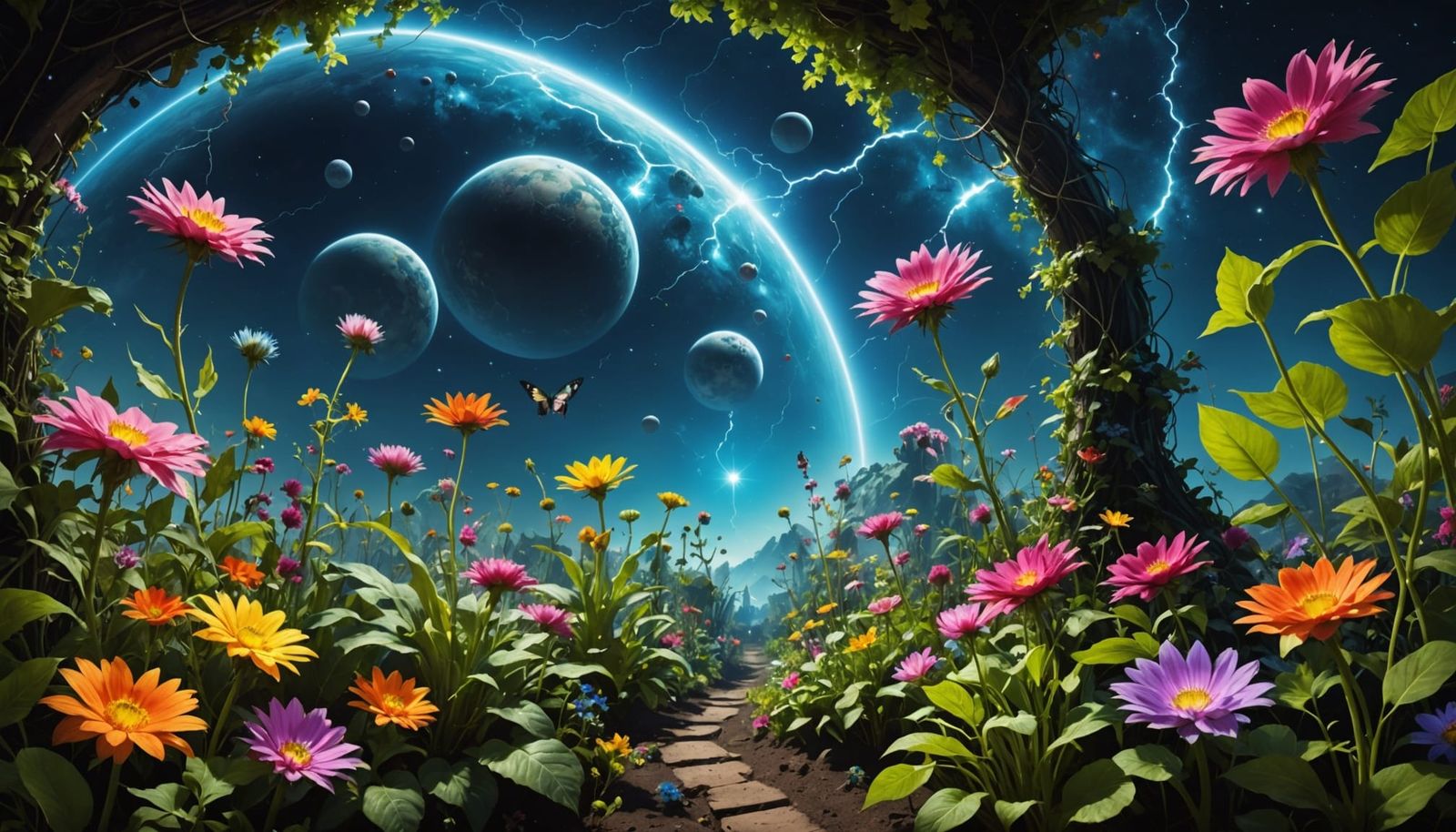 electric garden in space  by @Dj Kilush