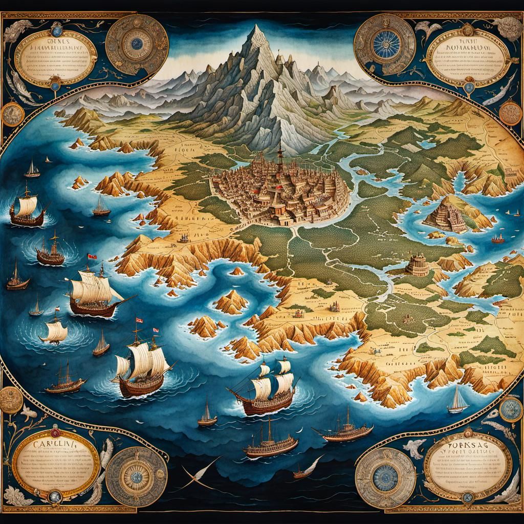 Fortune Island fantasy map  by @Nyxator 