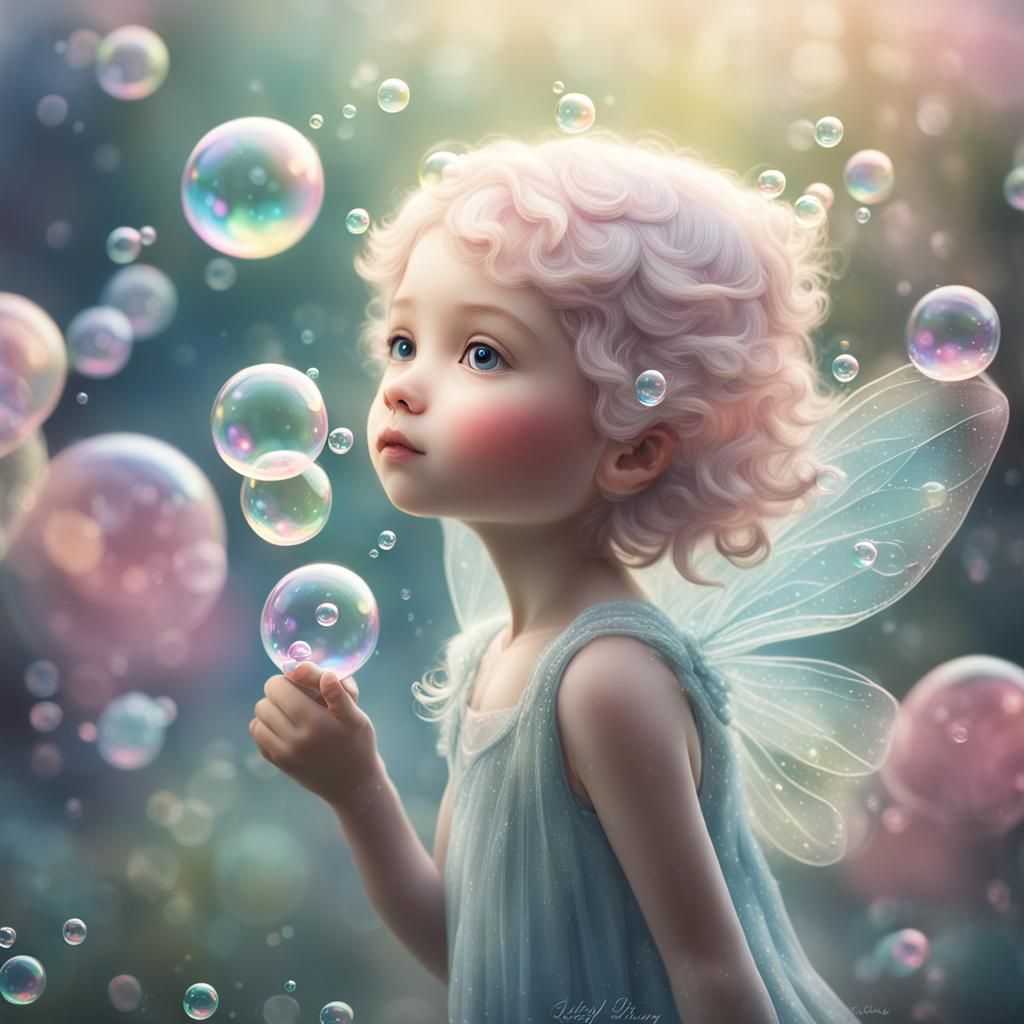 Ethereal Bubble Fairy in a Dreamy Fantasy World