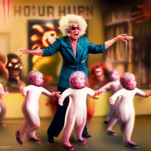 1980s Grandma Dancing with the little cannibals horror movie...