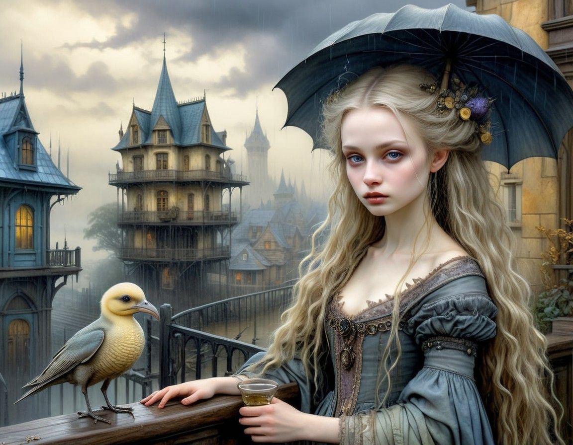 rainy day and the bird