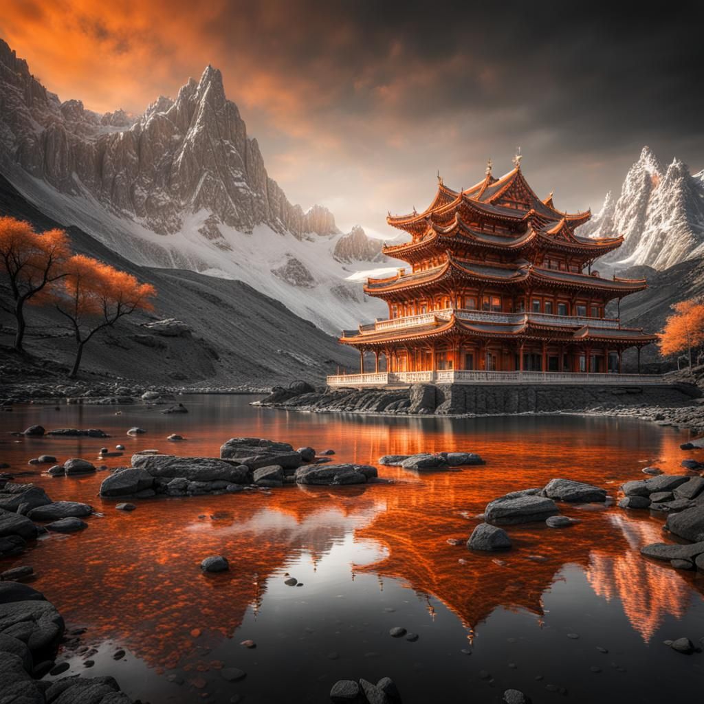 a world where there is only one color, orange