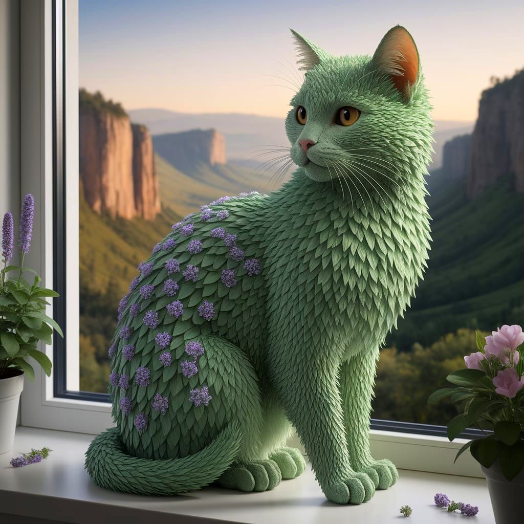 A cat made of catnip  by @Tiny Pearl Cat