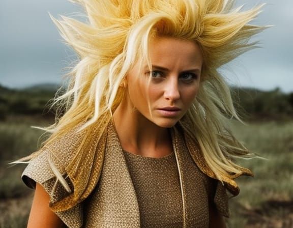 Realistic and Beautiful Super Sayayin female in a combat on ...