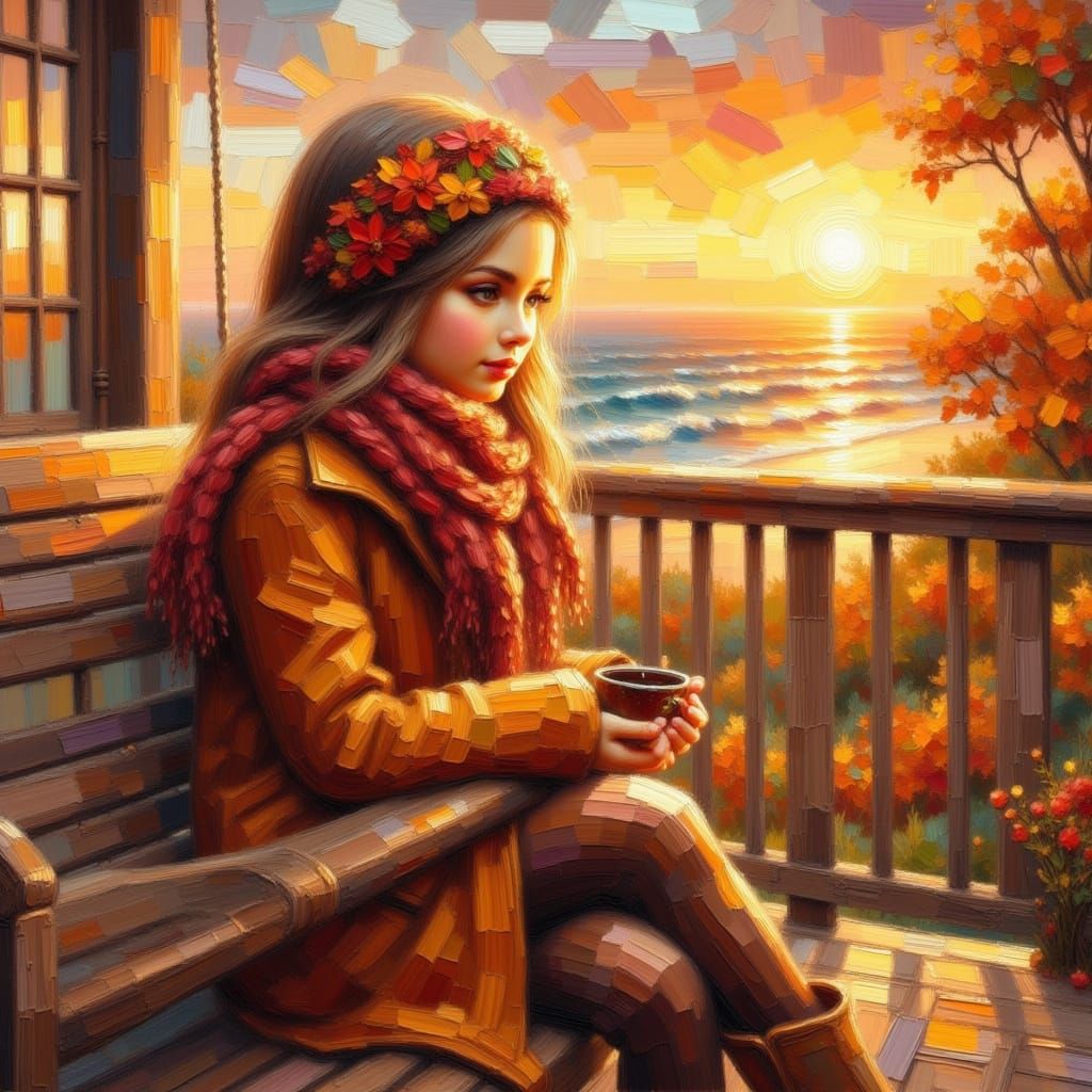 Enjoying the Sunset on a cool Fall Evening