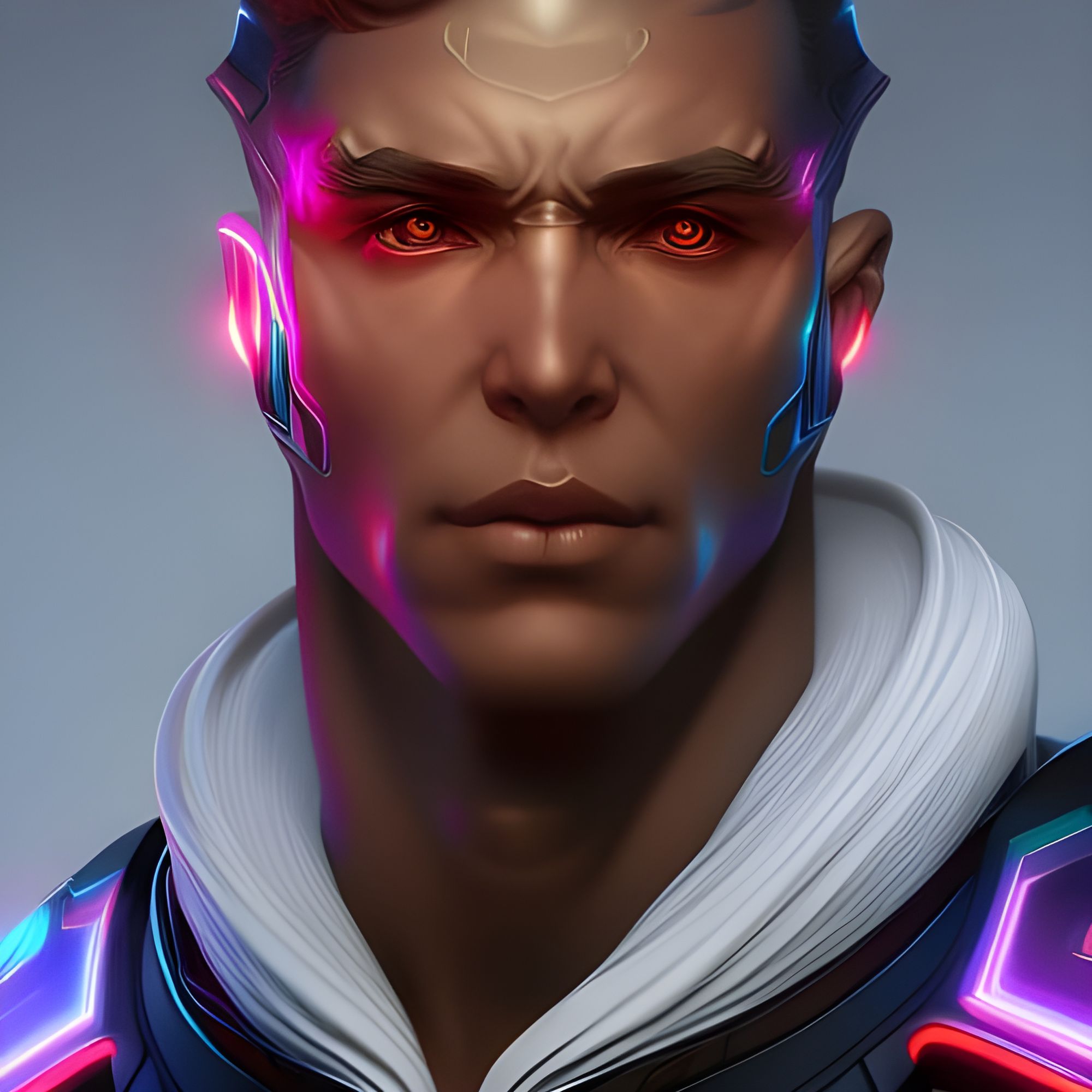 Portrait Of A Cyborg Male, Made @nightcafestudio : R Nightcafe