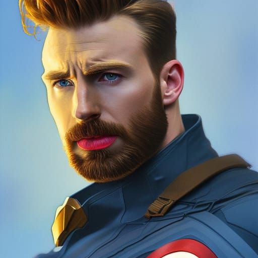 Chris Evans AS Captain America head and shoulders portrait, 8k ...