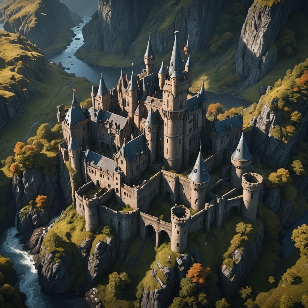Abandoned castle in Scottish highlands
