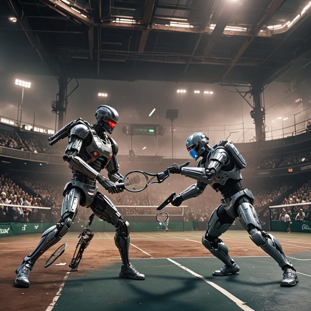 Tennis in Action terminator vs robocop