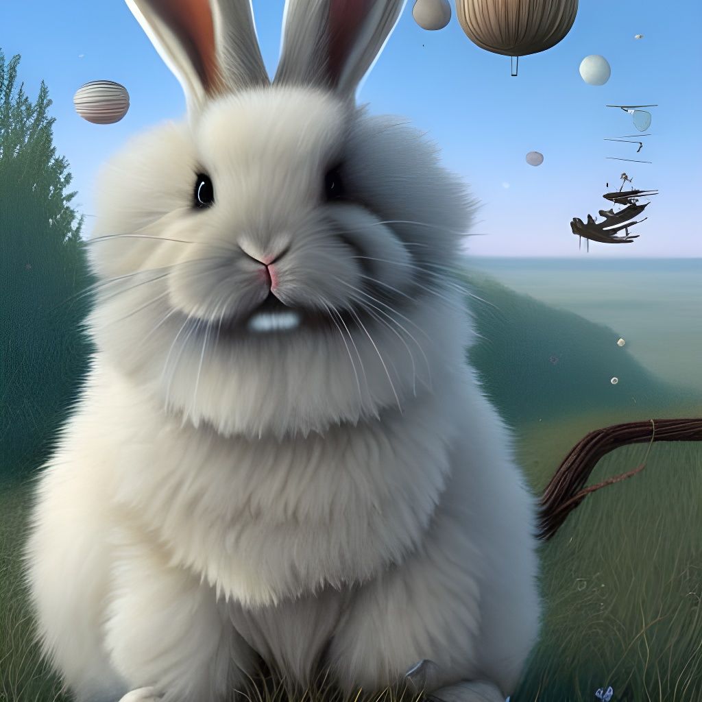 cute bunny, art by Alex Colville and Warwick Globe - AI Generated ...