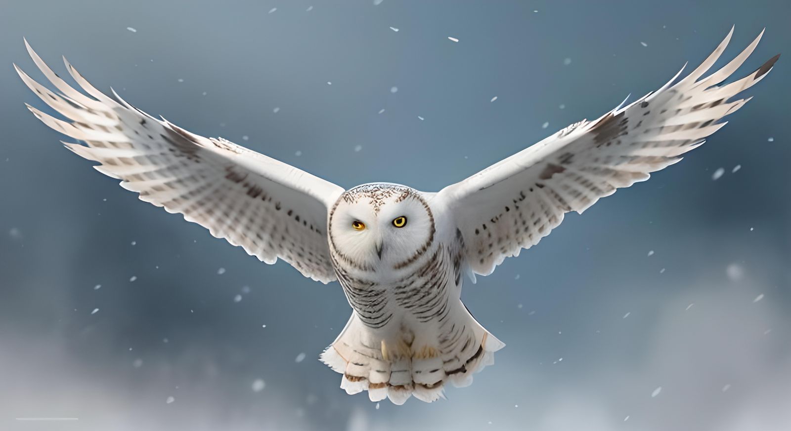 snowy owl in flight