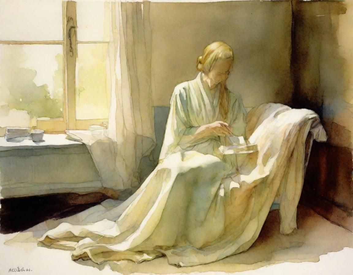 watercolor, transparent wash, dry edges, loose brush, moebiu...