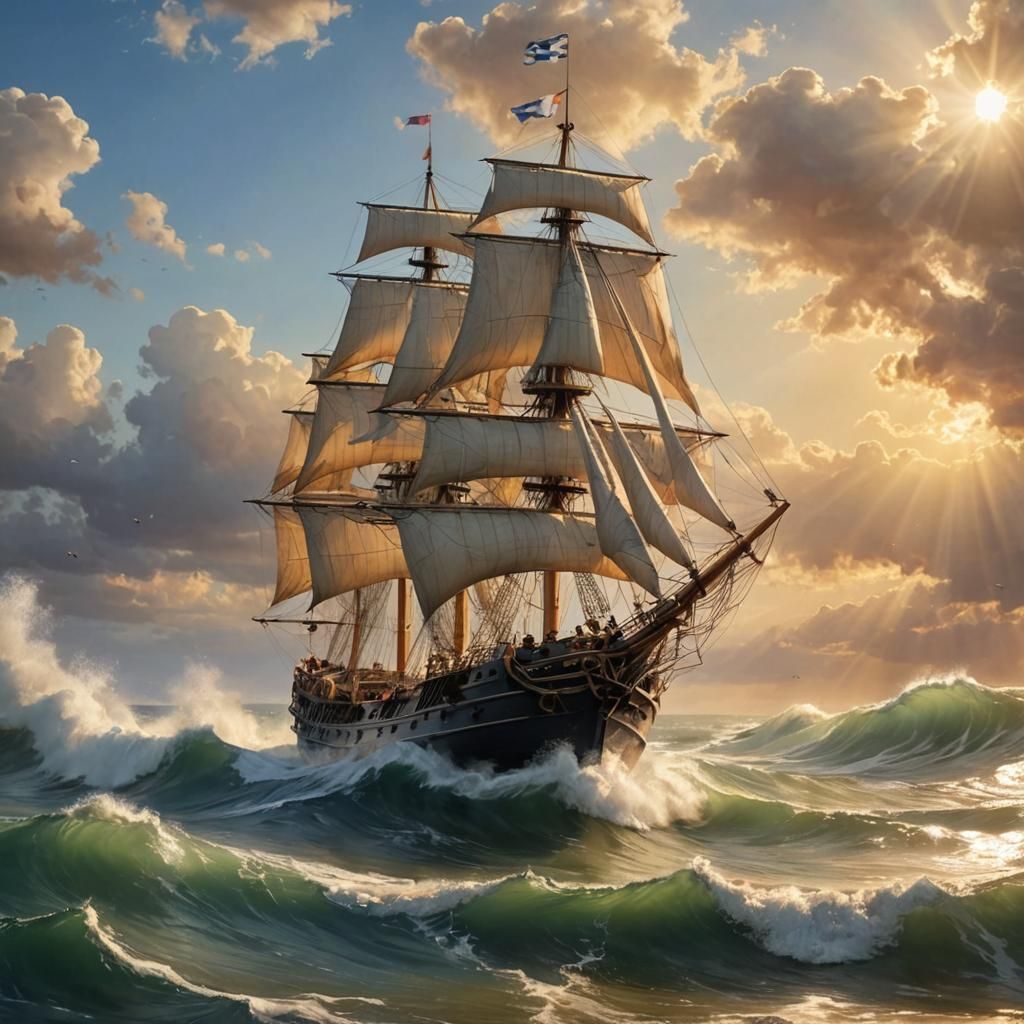 Sunset Rowboat in Vast Golden Landscape