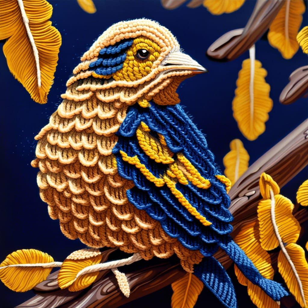 Golden Crocheted Finch