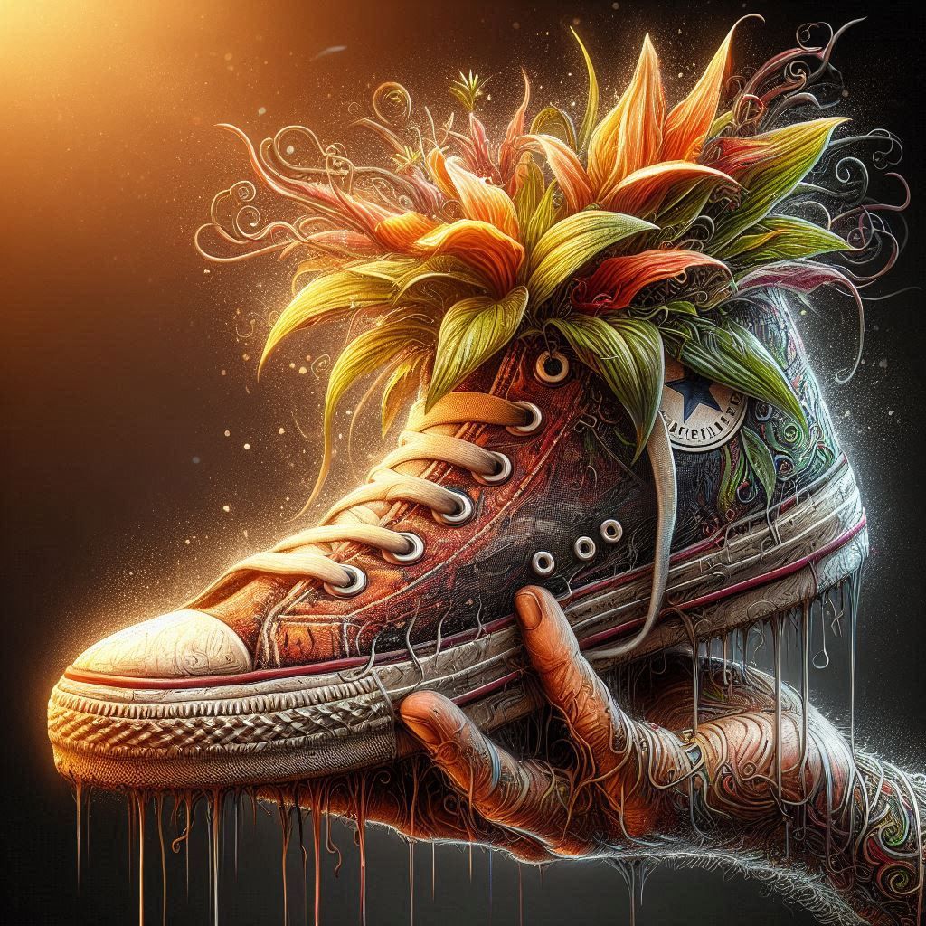 Trainer (sneaker) + Plant