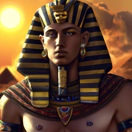 Egyptian Pharaoh on Pyramid: Hyperdetailed Concept Art