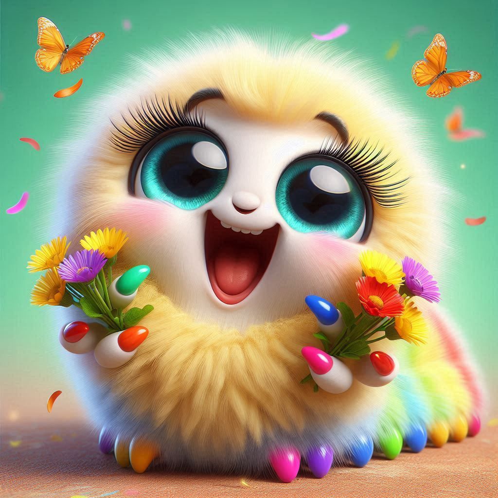 Cute charming caterpillar