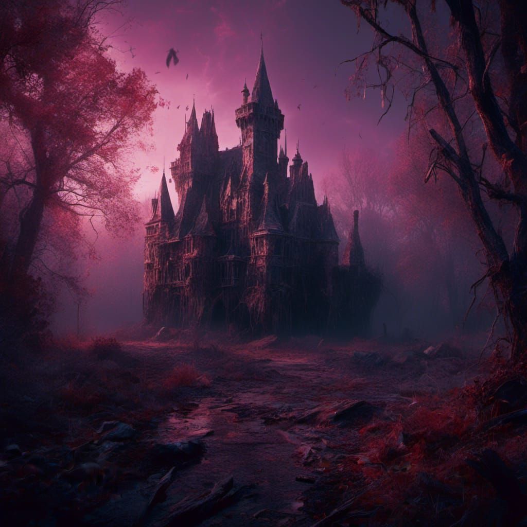 <lora:Macabre:1.0> Château Disney version horreur