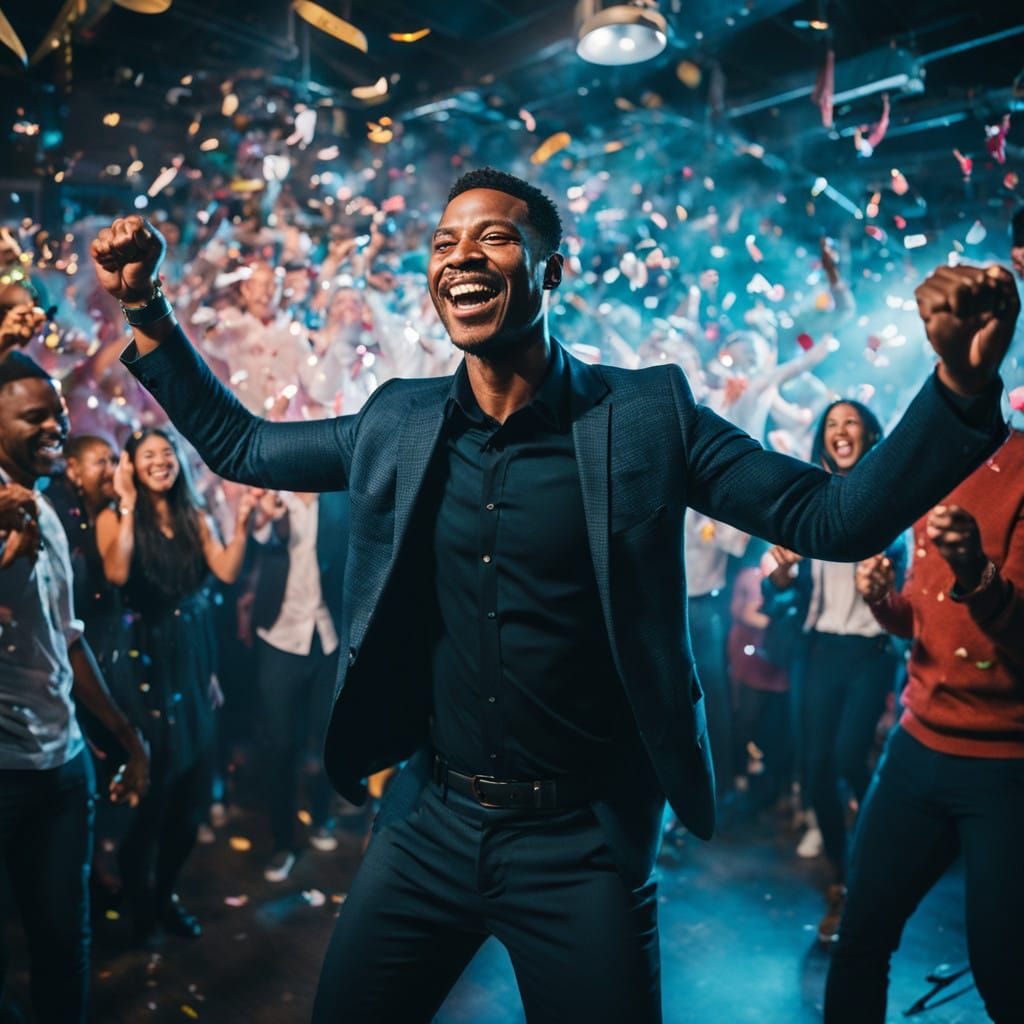 Energetic Colleague Steals the Show at Vibrant Company Party
