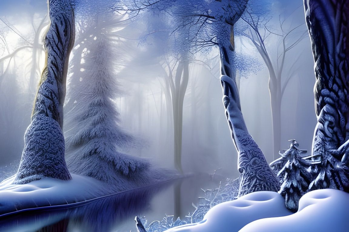"Photorealism winter landscape fantasy"