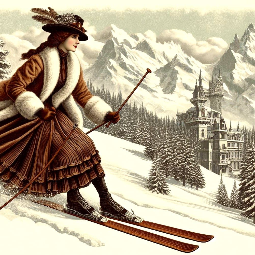 Lady skiing
