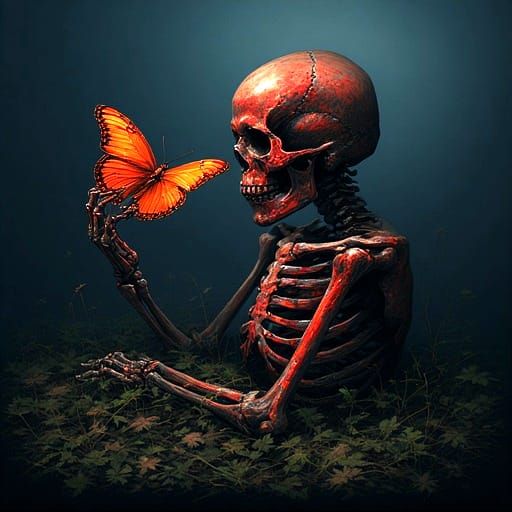 Skull and Butterfly
