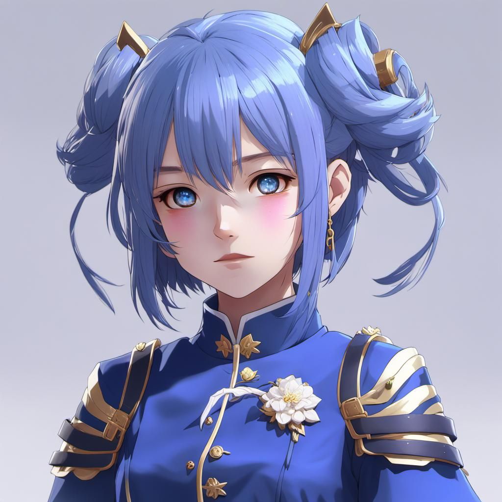 Anime Girl in Bra and Skirt: 3D Rendered Concept Art